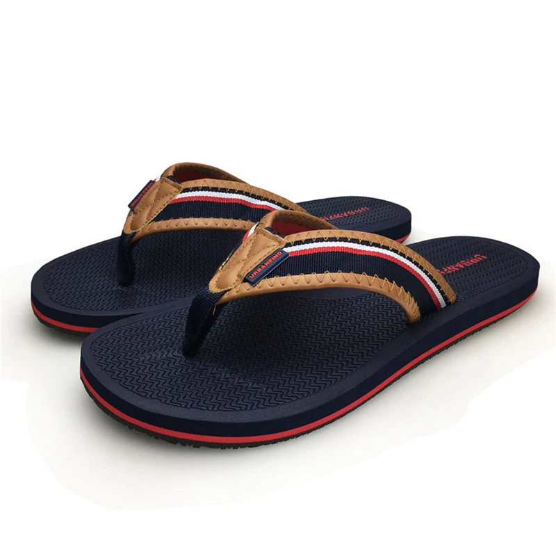 Мужские повседневные Вьетнамки в полоску большие размеры 41-46 Новое поступление