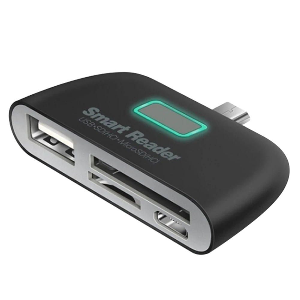 4 в 1 OTG/TF/SD считыватель смарт-карт адаптер Micro USB порт зарядки для Android NK-Shopping