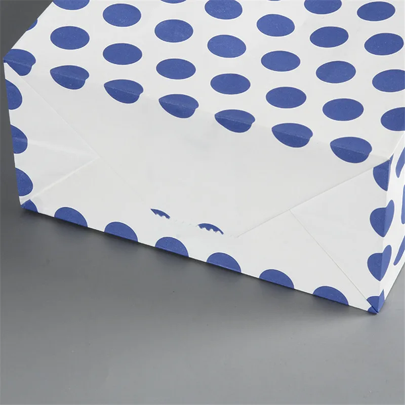 6 шт новый бумажный мешок стоящий вверх цветные сумки в горошек Открытый Топ