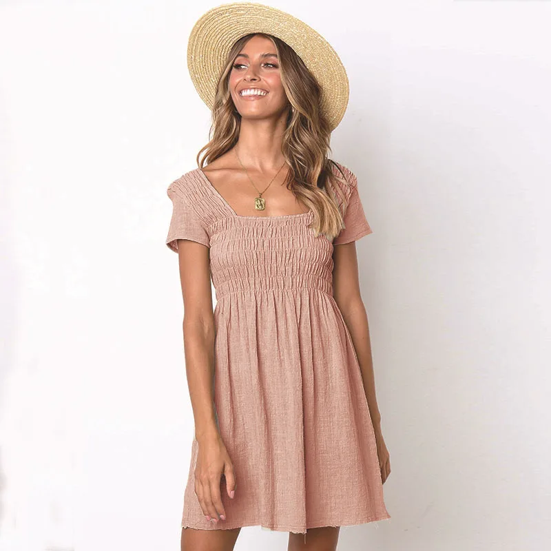 Ameision модные летние Femme сексуальное платье короткий рукав Твердые Slim Fit