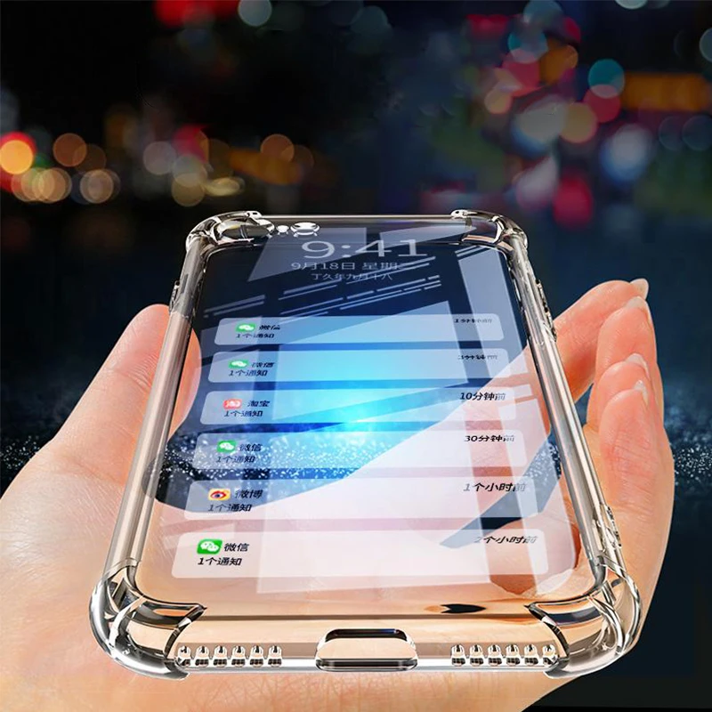 Silicone Clear Shockproof Pour Case For iPhone 6 S 6S X 10 Xs Max XR iPhone7 Plus 6Plus 6sPlus 7Plus 8Plus Phone Cover |