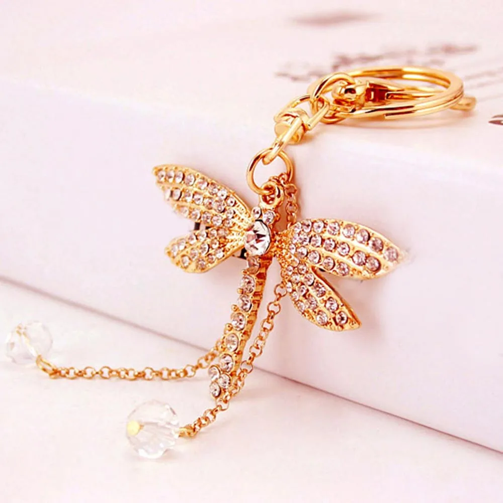 Стразы Стайлинг брелок Очаровательная сумка телефон стрекоза кулон бисер мода| |