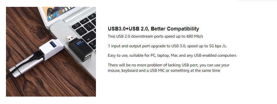 Onvian usb-хаб 3,0 мини USB разветвитель 3 порта USB 3,0 концентратор 5 Гбит/с высокоскоростной Мульти USB порт 3,0 2,0 для ПК ноутбука MacBook телефона