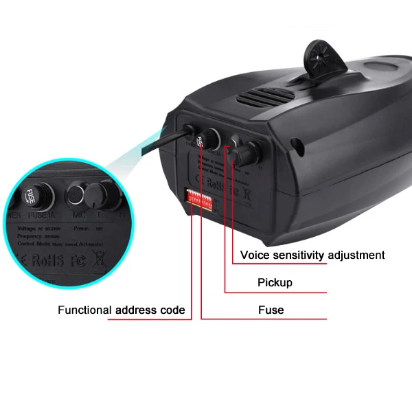 64 светодиода RGBW одноголовый активированный светильник проектора для DJ вечерние