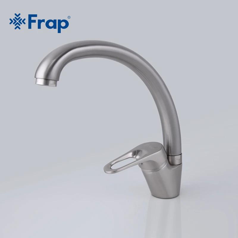 Современный домашний кухонный кран Frap, кран для холодной и горячей воды, кухонный кран с одной ручкой, матовый никель, 360 градусов, поворотный F4113-5