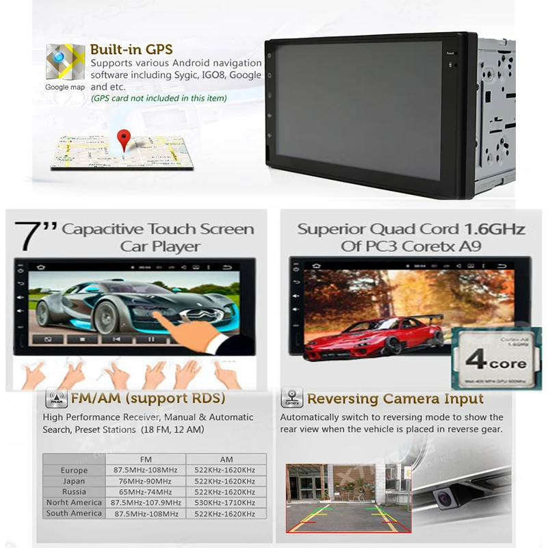 Qual Core 1024*600 2 din Android 7 1 дюймов DIN автомобильный DVD GPS для VW Passat B6/B7/Passat CC с WiFi |
