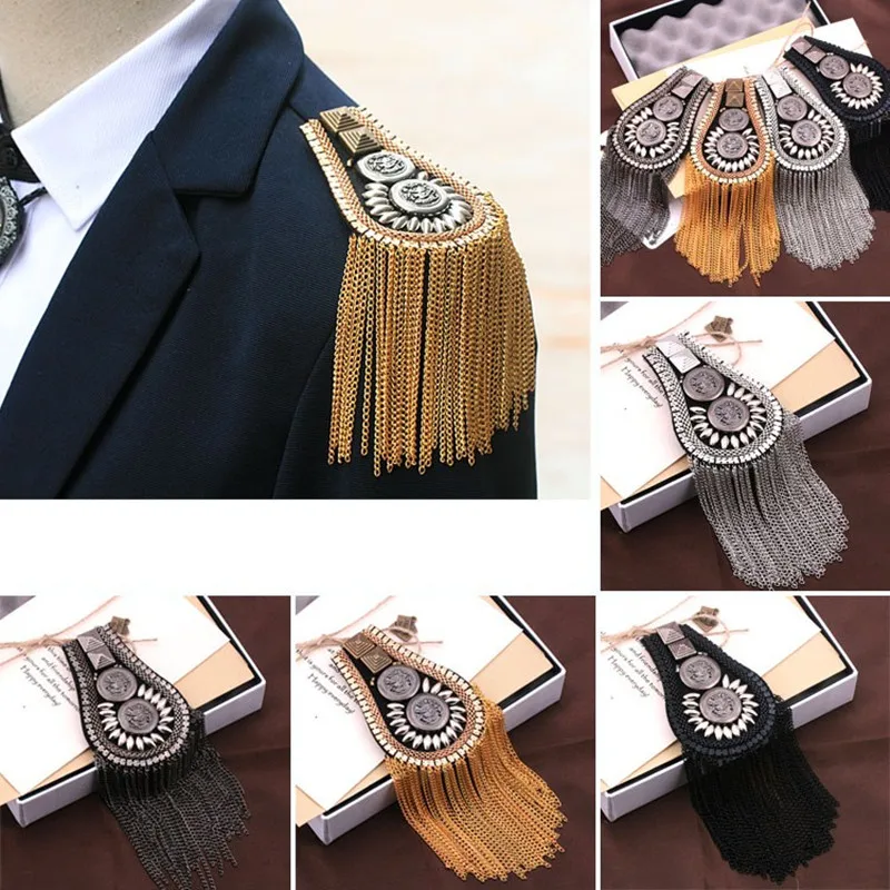 Эполеты ручной работы A7 epaulette большая брошь на плечо с кисточками эполеты шипы