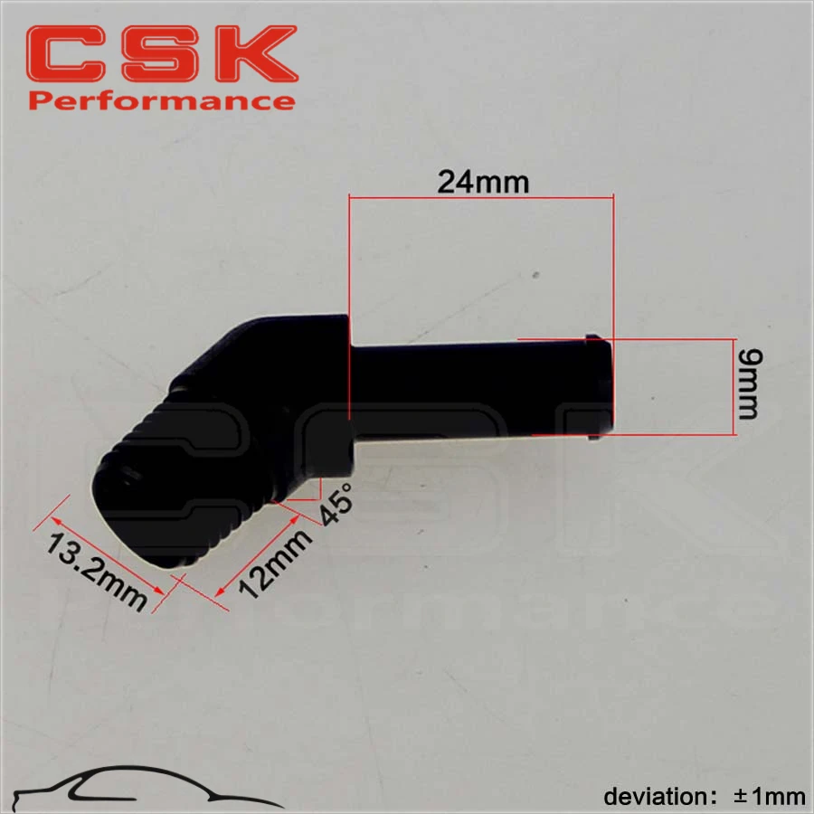 2 шт. алюминиевый 1/4 &quotNPT MALE 45 градусов до 3/8&quot шланг соска AN6 фитинг черный|an6