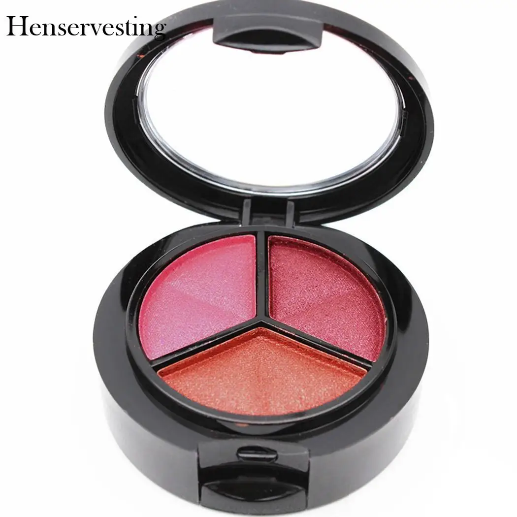 Тени 3 вида цветов Блестки для макияжа Косметика век с зеркалом кисти| |