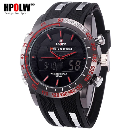 Color 11 HPOLW Брендовые мужские спортивные часы модные Chronos резиновые мужские водонепроницаемые светодиодный цифровые часы мужские военные часы Relogio Masculino - Цвет: Color 11