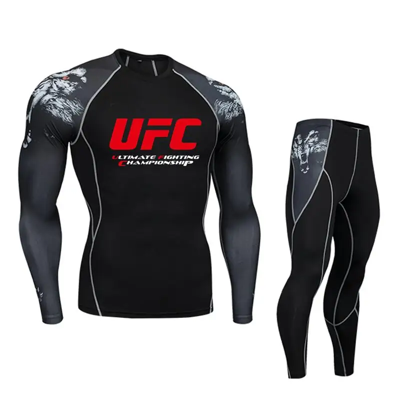 UFC сжатия Костюмы Для мужчин функциональных футболка длинными рукавами Рашгард