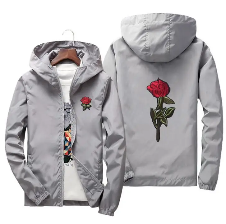 

yizl jacket windbreaker men women rose college jackets 8 clolors embroidery Basic jacket men women Coats Famale free shipping