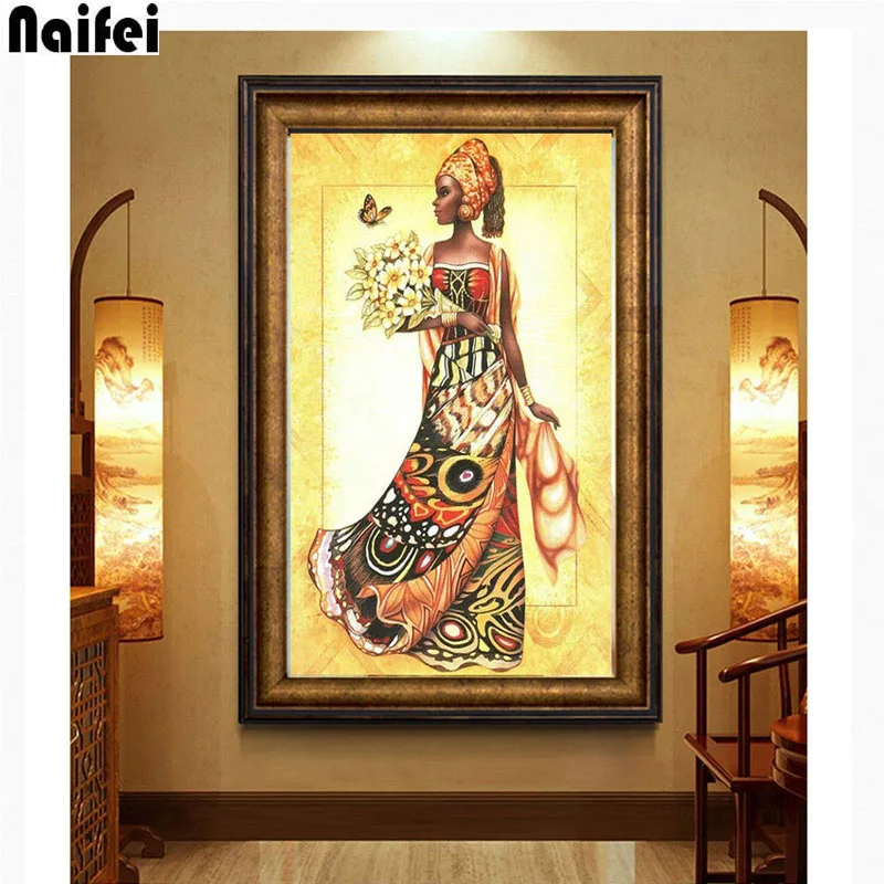5D Diamond Painting Kit African woman Full Square Drill /Round Art Cross Stitch Embroidery Home Decoration Mural | Дом и сад