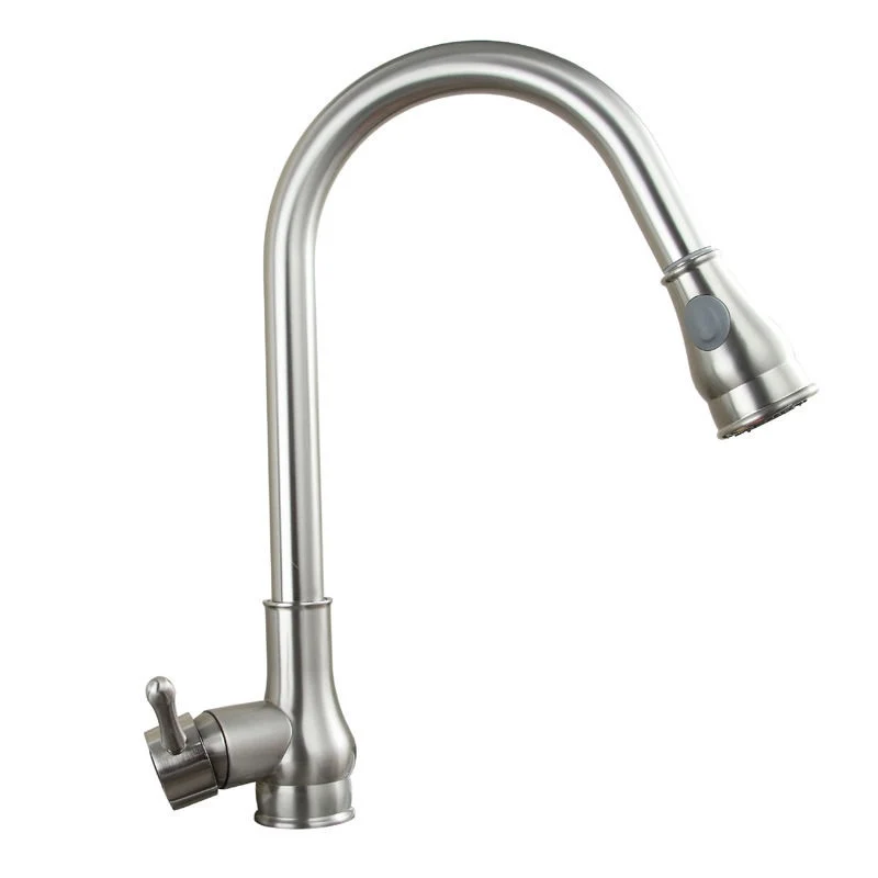 

Free ship Contemporary stainless steel clour One Hole deck mounted Single Handle Pull-down Kitchen Faucet mixer tap