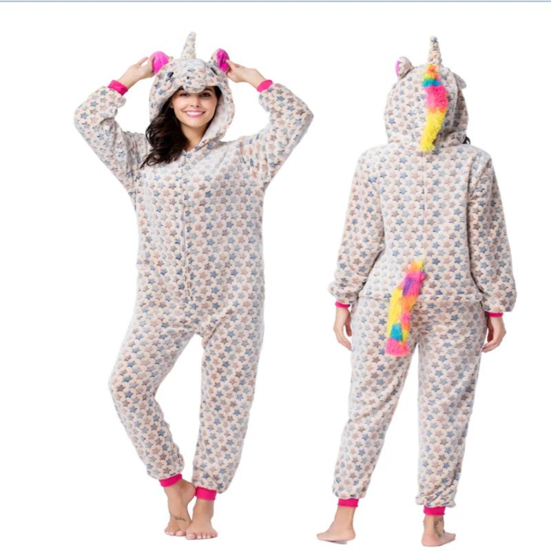 

Kigurumi Onesies costumes Cosplay Cartoon Five-pointed star unicorn zipper Pajamas Costumes Sleepwear halloween Party costumes