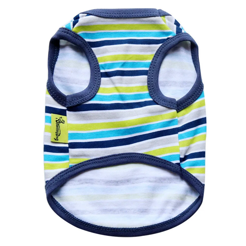 Одежда для собак эластичная собачья жилетка одежда дышащая полосатая футболка