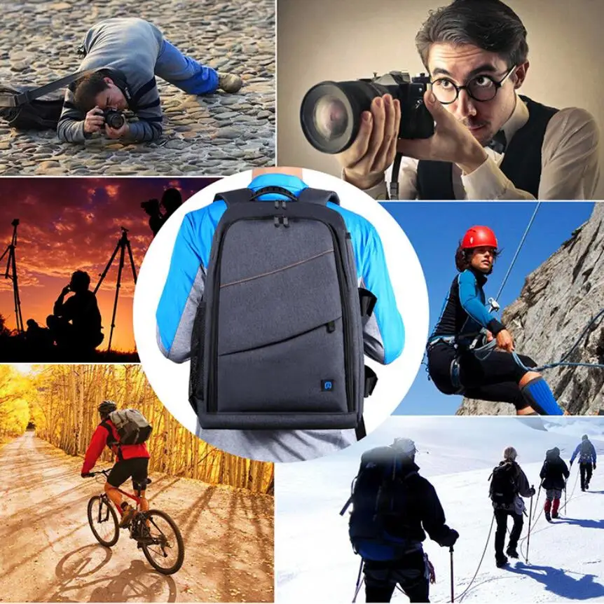 puluz outdoor portable waterproof scratch proof dual shoulders backpack camera bag digital dslr photo video bags laptop backpack free global shipping