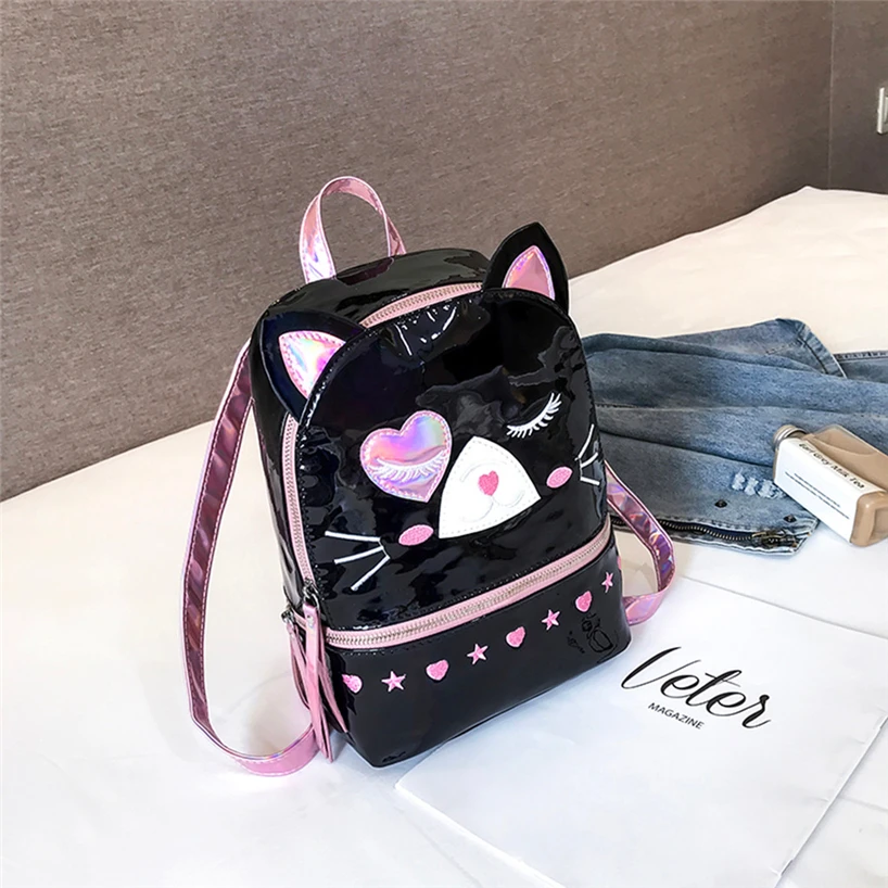 Aelicy милый кот мультфильм рюкзаки для женщин Мода Новые милые школьные сумки для девочек мода лазер личности лазерные рюкзаки водонепроницаемый