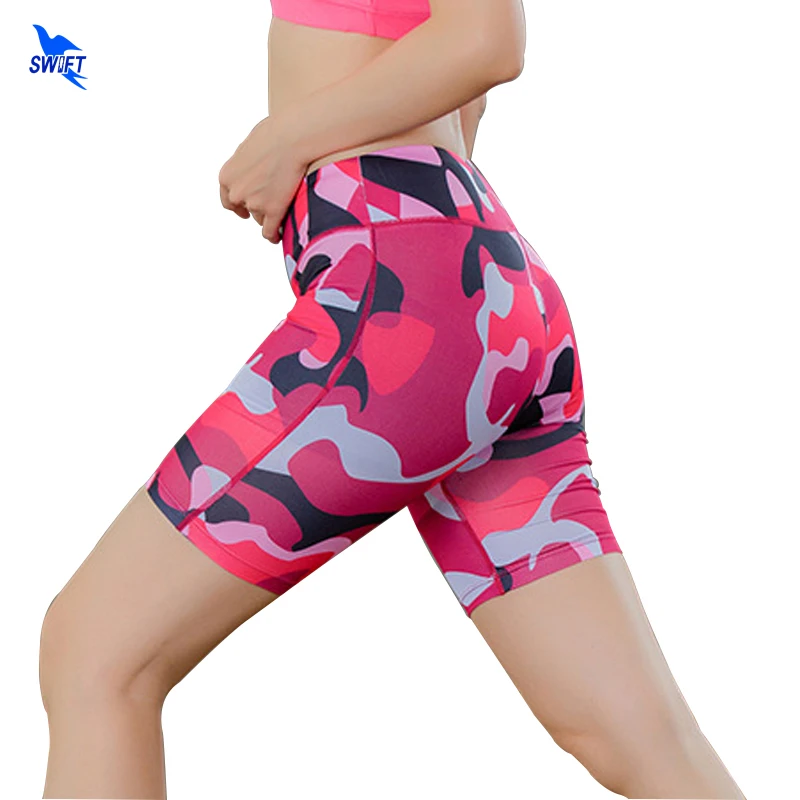 Sexy Tights Compression Women Yoga Shorts High Waist Sport Fitness Quick Dry Camo Gym Running Workout Short Leggings Elasticity