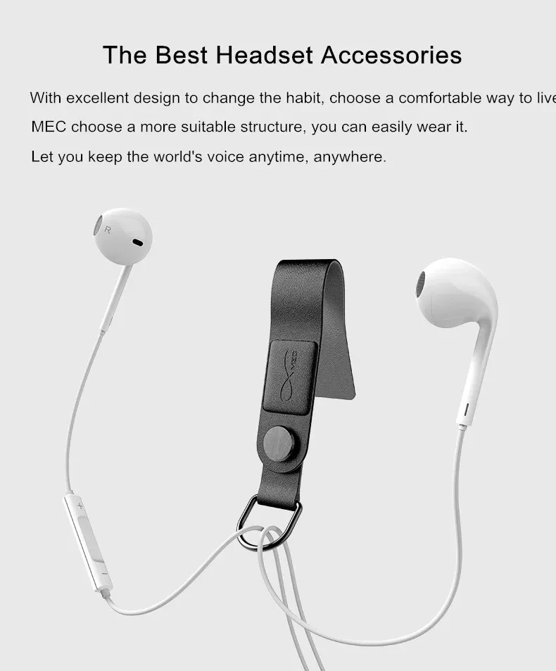 Xiaomi Bcase MEC магнитный зажим для наушников три цвета кожаная пряжка Органайзер проводов для наушников держатель портативный кабель