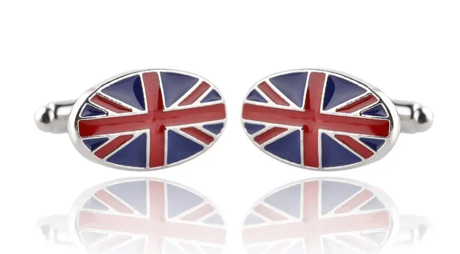 Одна пара популярных сплавов diy Мужская рубашка запонки Мода Овальный Флаг