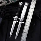 Бесплатная доставка Складной нож 440C Лезвие итальянская мафия акриловые ручки карманные ножи армейский кемпинг выживания тактический спасательный EDC инструменты