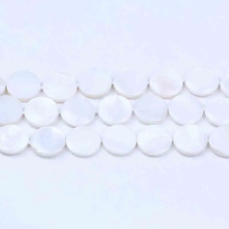 Женское Ожерелье с белыми бусинами в форме монеты 3 ряда 13 мм|choker necklace|women necklacenecklace