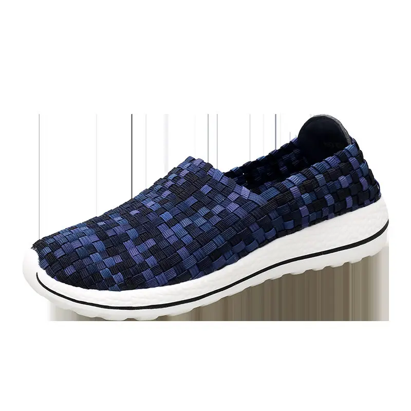 blue Женские лоферы; эспадрильи; женская обувь без застежки; удобная обувь на плоской подошве с цветочным принтом; кроссовки для медсестры; оксфорды; мокасины; tenis Feminino Shark - Цвет: blue