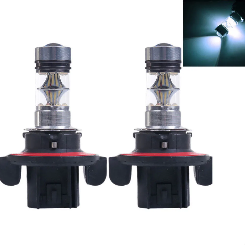 

H13 9008 Fog Lamps 100W White 6500K 12V Car LED Light 20 SMD Projector Lens Bulb DRL Daytime Running Lights Driving Auto Lamp