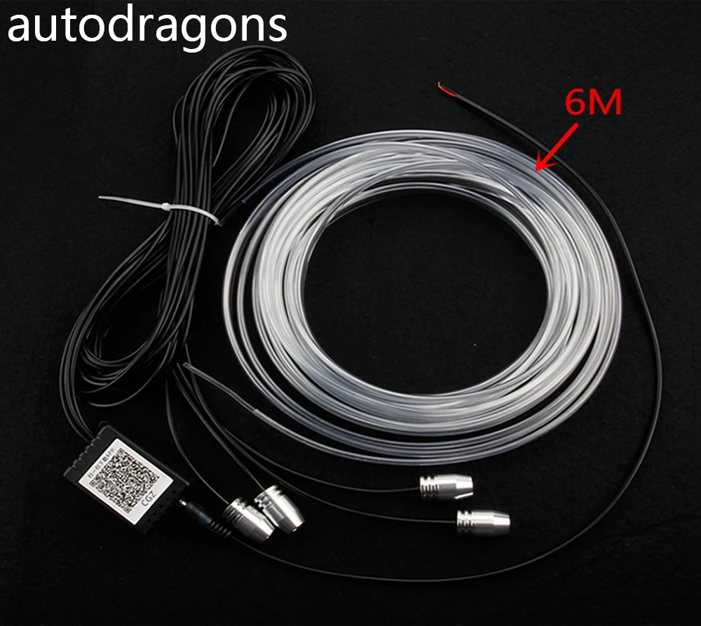 Autodragon 2018 Новый 6 м Автомобильный интерьер RGB El wire Bluetooth управление телефоном