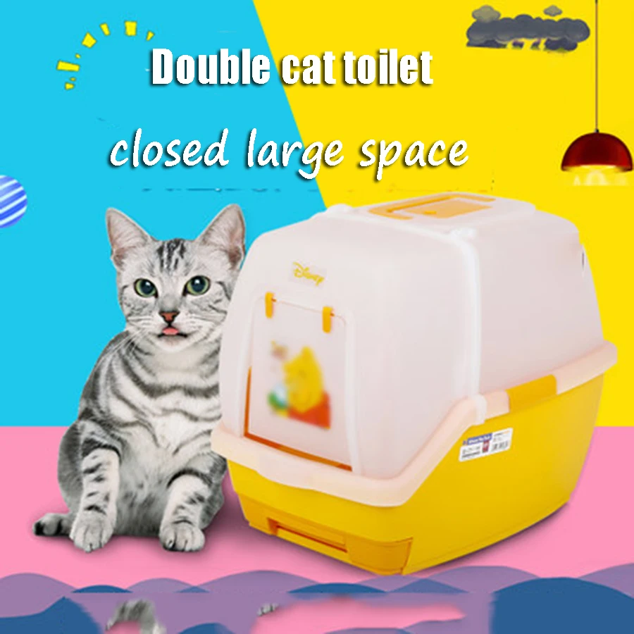 Enclosed Large Pet Cat Toilet Sand Box Resin Litter Training Plastic Tray WC Luxury Mascotas Supply 90Z2109 |
