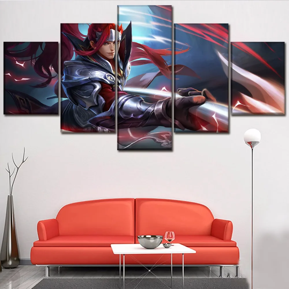 Домашний декор настенная художественная Модульная картина 5 шт. игра King Of Glory