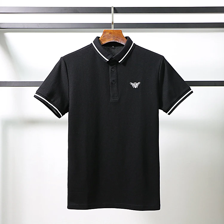 Весенне летняя рубашка поло модная с короткими рукавами и вышивкой животных