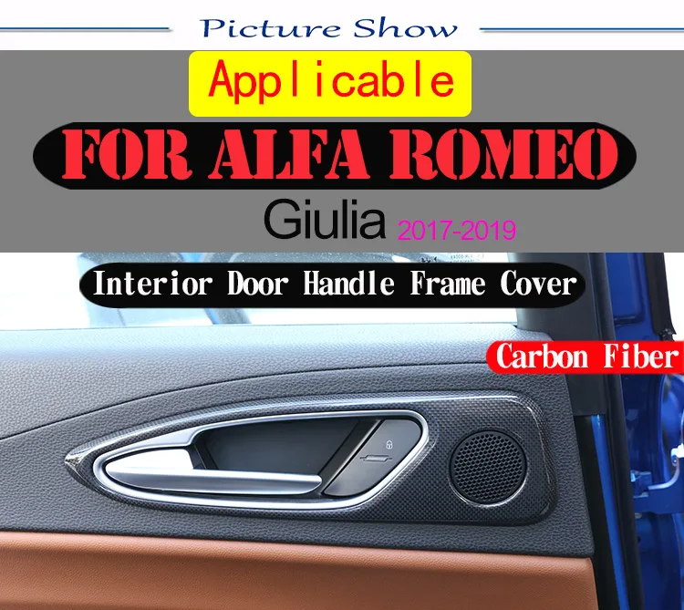 4 шт. Настоящее углеродное волокно для Alfa Romeo Giulia Автомобильная хромированная рамка дверной ручки крышка отделка Аксессуары
