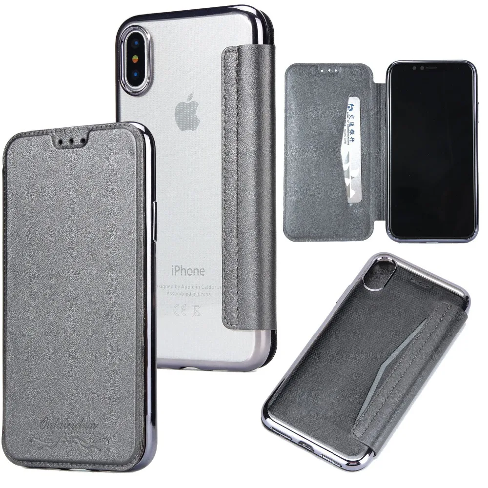 Кошелек Флип-книжка чехол для телефона из искусственной кожи для iPhone X XR XS Max 5 5S SE 6 6S 7 8 Plus прозрачный чехол-накладка