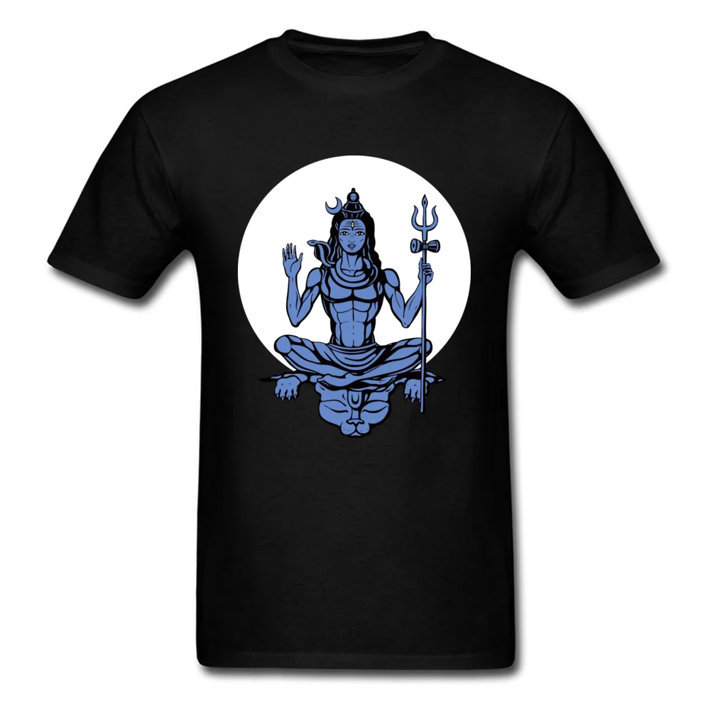 Новинка 2018 Мужская футболка с коротким рукавом и круглым вырезом принтом Lord Shiva