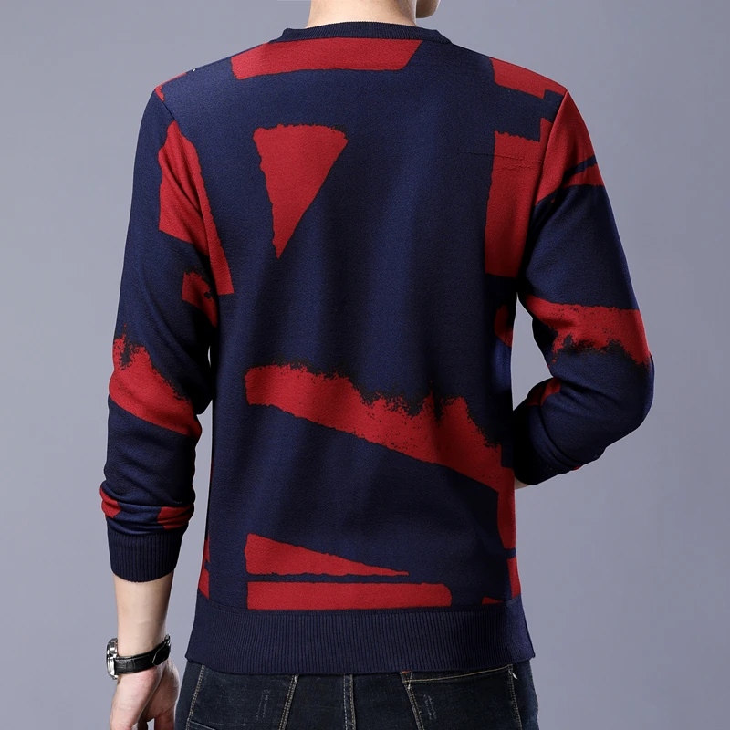 Мужской флисовый свитер с круглым вырезом и принтом | Мужская одежда