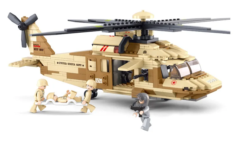 Sluban 439 шт. UH-60L черный ястреб вертолет Розничная сертифицированный продукт строительные блоки фигурку Кирпичи игрушки для детей