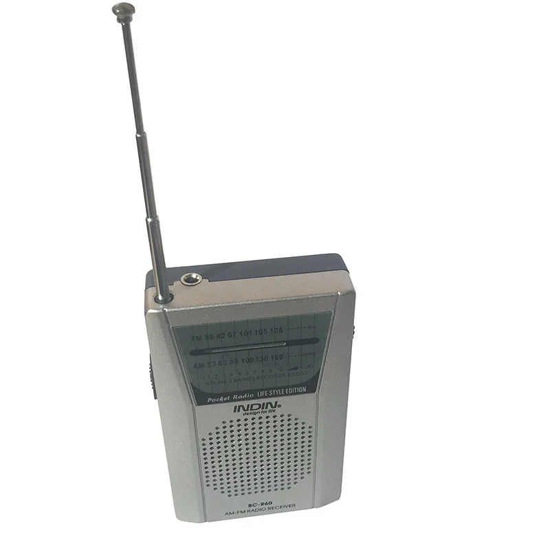 Портативный мини музыкальный радиоприемник BCR60 многофункциональный AM/FM для