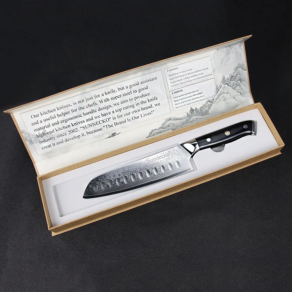 Кухонный нож Santoku японская лезвие из стали VG10 7 дюймов|knife japanese|kitchen knifesantoku kitchen knives