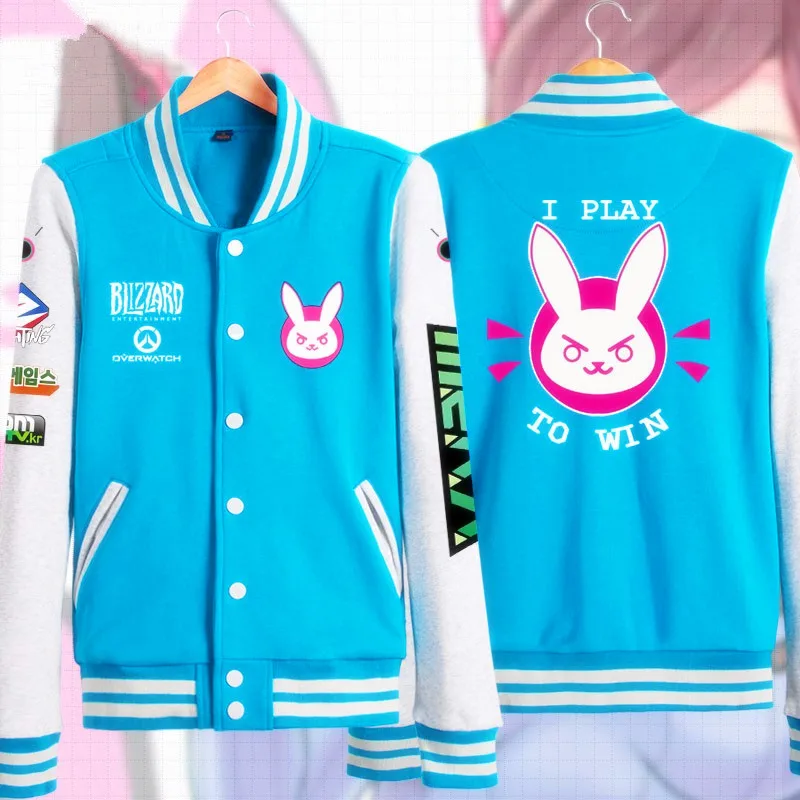 

Костюм для косплея аниме «Игры OW», милая повседневная куртка D.VA, толстовка, худи, Повседневная бейсбольная униформа, пальто, одежда