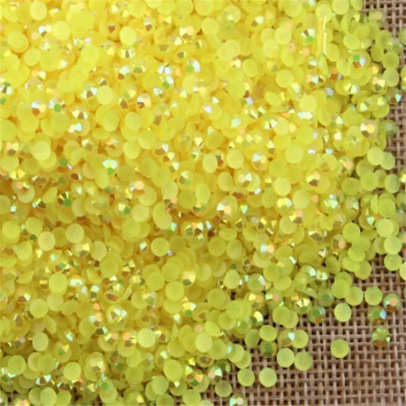 Блестящий желтый желеобразный бисер 2 мм 3 4 5 6 цветные стразы из смолы ручная