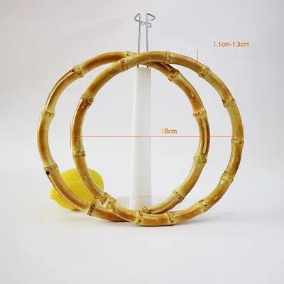 15 cm 5 пар = 10 шт., 13 см, 15 см, 18 см, Бамбуковая Ручка для сумки, аксессуары для рукоделия, Бамбуковая ручка для кошелька, ручное кольцо, натуральный бамбук, круглая ручка - Цвет: 15 cm
