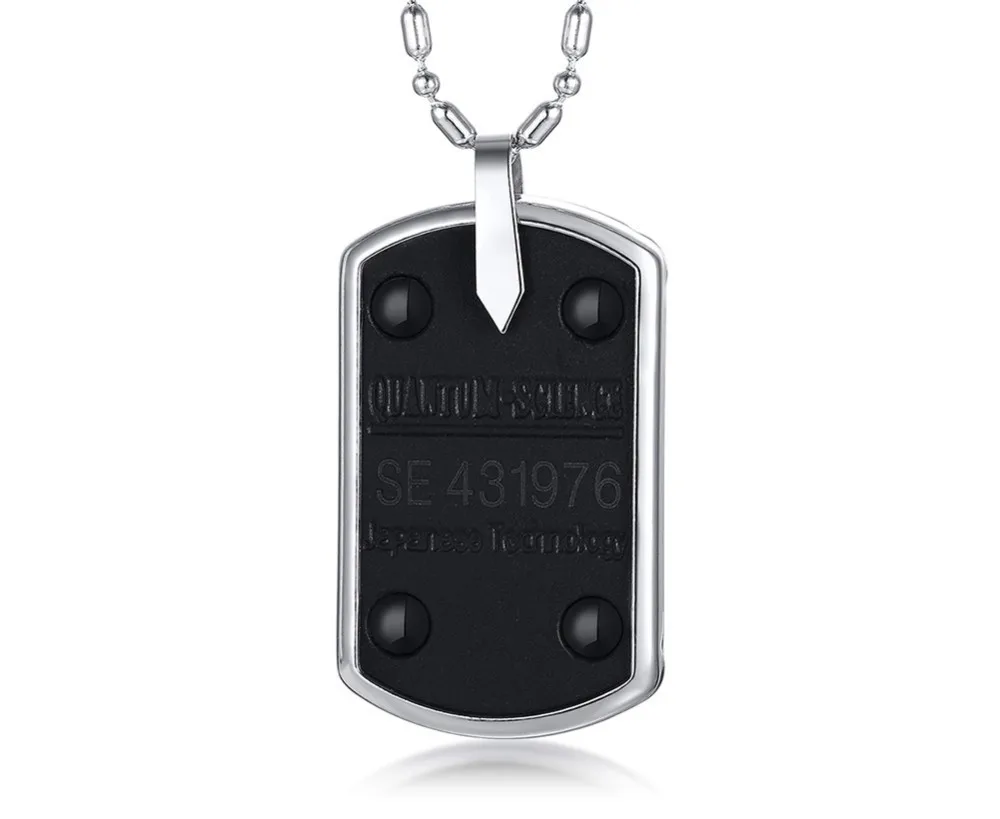 Для мужчин скалярный био Квант энергии Dog Tag кулон с CZ камень из вулканической лавы анти EMF радиационной защиты ожерелье 24 дюймов