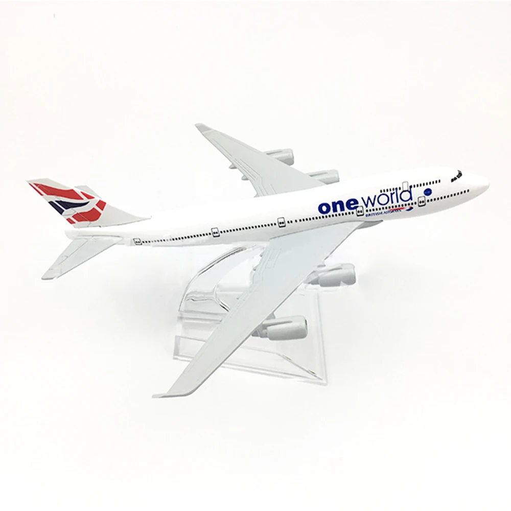 Самолёт в масштабе 1/400 B747 из Великобритании один мир 16 см модель самолета сплава