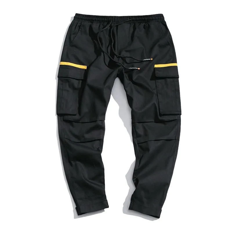 

2020 fall new youth fashion Japanese men's color matching big size relaxed trend of teenagers' feet casual pants