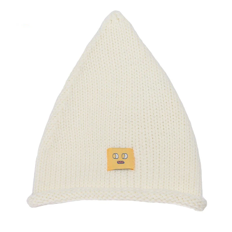 2019 Winter Fashion Knitted Black Hat Autumn Woman Thick Warm Wool Cap Ladies New Triangle Curling Print Casual | Аксессуары для