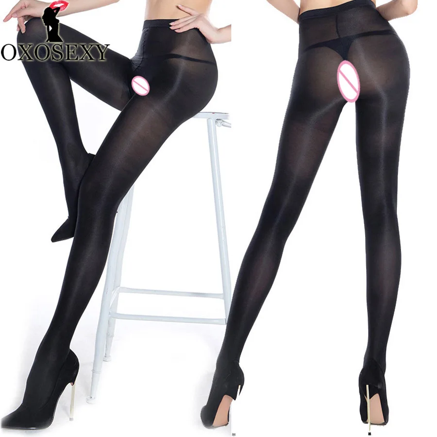 70D черные кожаные бюстгальтеры Клубные чулки для танцев женские колготки с