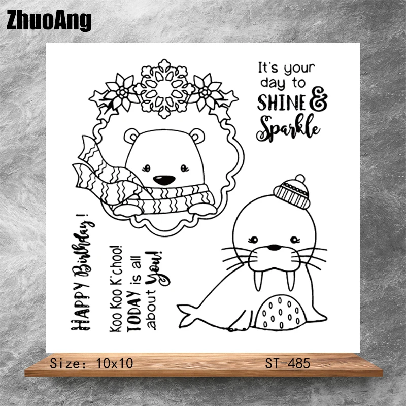 

ZhuoAng Cute seals Stamps/Silicone Transparent Seals for DIY scrapbooking photo album Clear Stamps 10*10cm