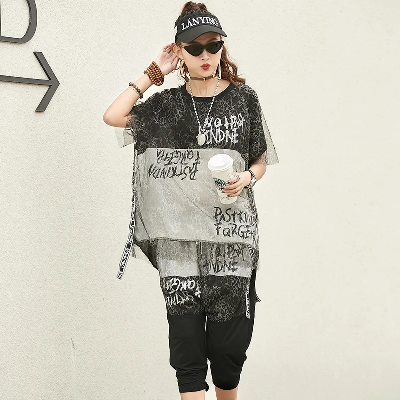 black patchwork Max LuLu летние Роскошные корейские леопардовые Женские топы и штаны, женские сексуальные комплекты из двух предметов, наряды с принтом, винтажная одежда - Цвет: black patchwork